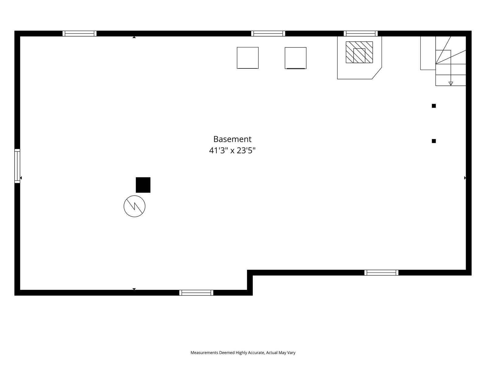 Basement floor plan for 46 Coakley Road